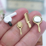 Dollhouse Accessories Mini Set Comb Mirror Hair Dryer 4pcs