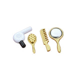 Dollhouse Accessories Mini Set Comb Mirror Hair Dryer 4pcs