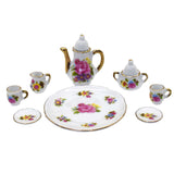 Dollhouse 1:6 Rose Coffee Cups, Teapots, Dinner Plates, English Black Tea Cups