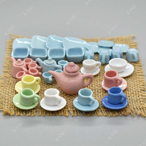 Dollhouse Six Colors Tea Set Lovely