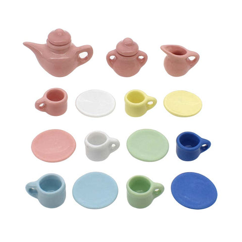 Dollhouse Six Colors Tea Set Lovely