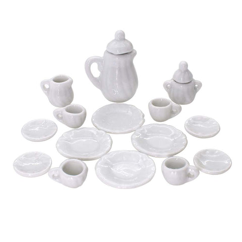 Dollhouse Pure White Tea Set Lovely