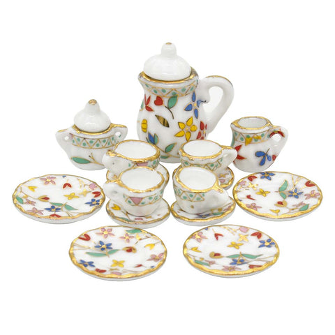 Dollhouse Court Style Flourishing Flower Tea Set Fantastic