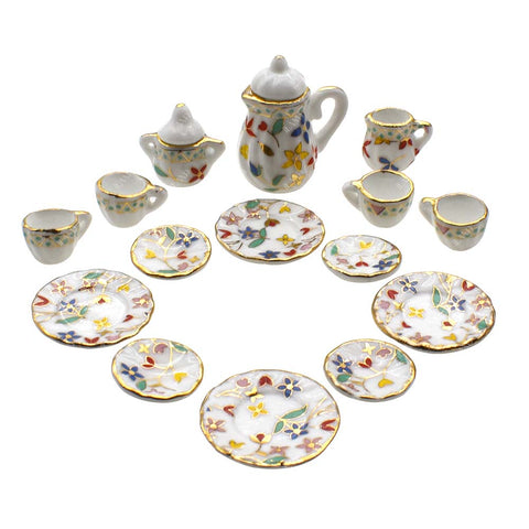 Dollhouse Court Style Flourishing Flower Tea Set Fantastic