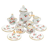 Dollhouse Red Cherry Tea Set Sweet