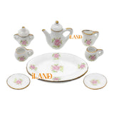 Dollhouse Pink Rose Floral Teacups, Teapots, Dinner Plates, Elegantly