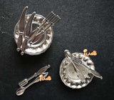 Dollhouse Mini Metal Plate 4pcs