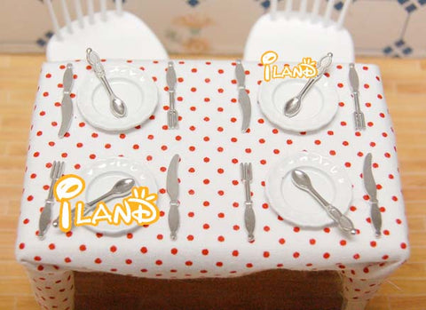 Dollhouse Mini Metal Plate 4pcs