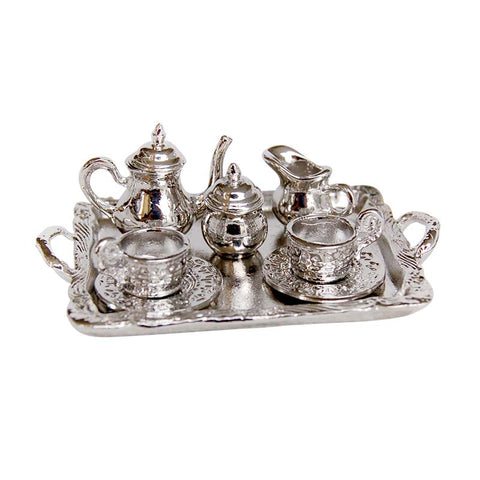 Dollhouse Metal Silver Tableware Wine Set