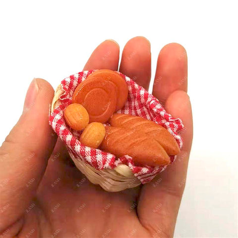 Dollhouse Accessories  Mini Breads in A Basket