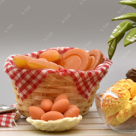 Dollhouse Accessories  Mini Breads in A Basket