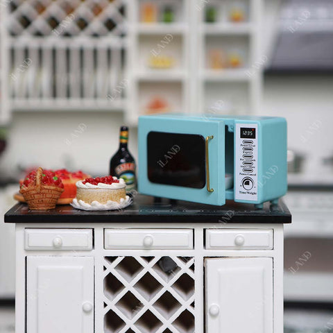 Dollhouse Accessories Miniature Microwave on 1:12 scale (Blue)