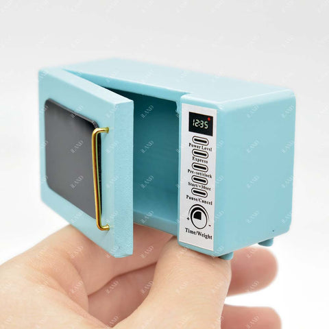 Dollhouse Accessories Miniature Microwave on 1:12 scale (Blue)