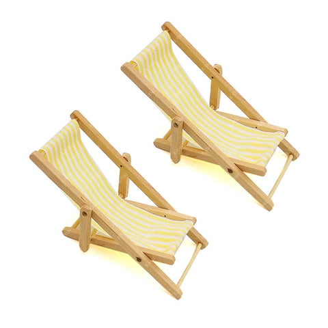 Dollhouse Accessories Beach Chair 2pcs