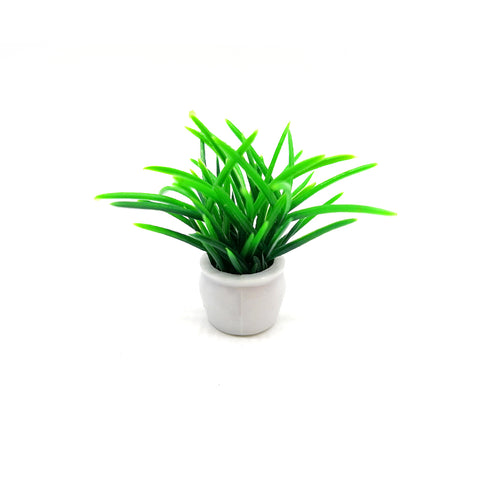 Dollhouse Mini Plastic Green Plants 4pcs