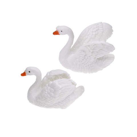 Fairy Garden Ornaments Resin Swan Figurines Outdoor Statues