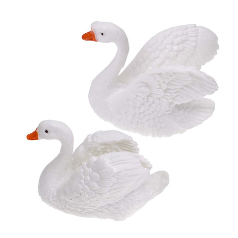 Fairy Garden Ornaments Resin Swan Figurines Outdoor Statues