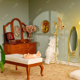 Golden Miniature Coat Rack & Full Length Mirror