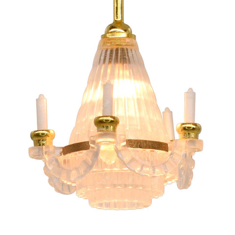 Dollhouse Plug-In Model Crystal Five Candle Chandelier Dazzling