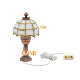 Dollhouse Plug-In Model White Tiffany Table Lamp Luxury