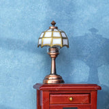 Dollhouse Electromagnetic Model White Tiffany Table Lamp Luxury