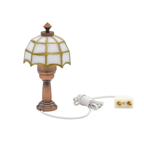 Dollhouse Plug-In Model White Tiffany Table Lamp Luxury