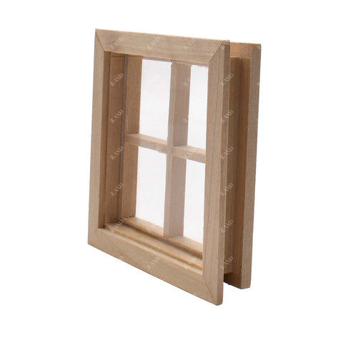 Miniature Dollhouse Square Window LOG