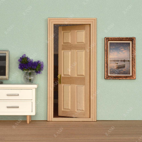 Miniature Dollhouse Wooden Door