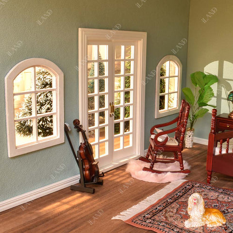 Miniature Dollhouse French Doors