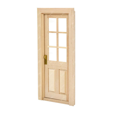 Miniature Wooden Door Unpainted for Dolls' House