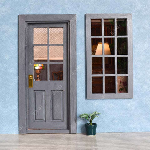 Miniature Wooden Door Unpainted for Dolls' House