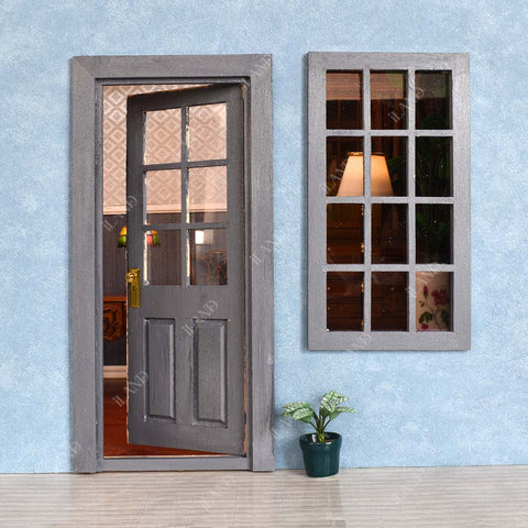 Miniature Wooden Door Unpainted for Dolls' House