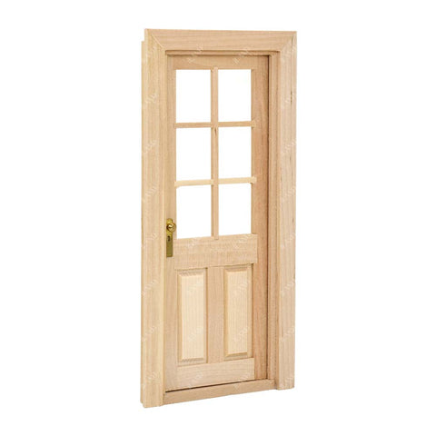 Miniature Wooden Door Unpainted for Dolls' House