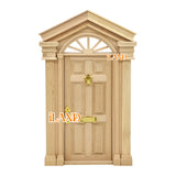 iLAND Miniature Dollhouse Accessories Wood Door