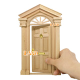 iLAND Miniature Dollhouse Accessories Wood Door