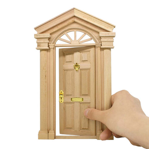 Miniature Dollhouse Accessories Wood Door