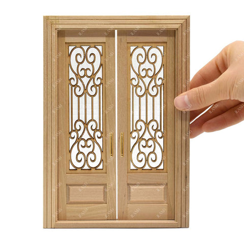 Dollhouse Double Door w/ Lattice Panes