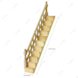 iLAND 2 Sets of Miniature Wooden Stairs w/ Adjustable Handrails & Corner Boards