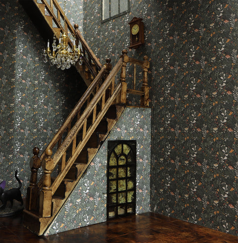 Dollhouse Stairs w/ Adjustable Handrails & Corner Boards