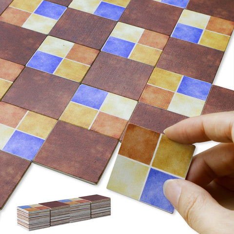 Dollhouse Flooring Boards (60 pcs Color Patch work Tiles)