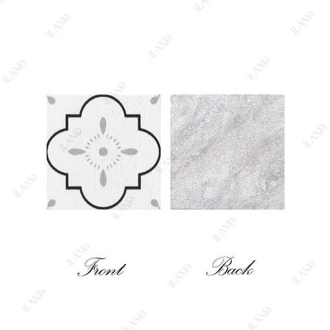 Dollhouse Flooring Boards (115 pcs French White Floral & Grey Marble Tiles)