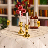 Dollhouse Accessories Table Clock and Candlestick