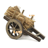 Dollhouse Mini Handcart With Hay