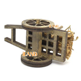 Dollhouse Mini Handcart With Hay