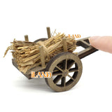 Dollhouse Mini Handcart With Hay