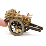 Dollhouse Mini Handcart With Hay