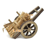 Dollhouse Mini Handcart With Hay