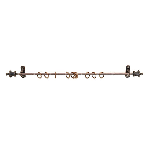 Dollhouse Mini Curtain Rods With Antique Crown Finial (Premium Bronze)