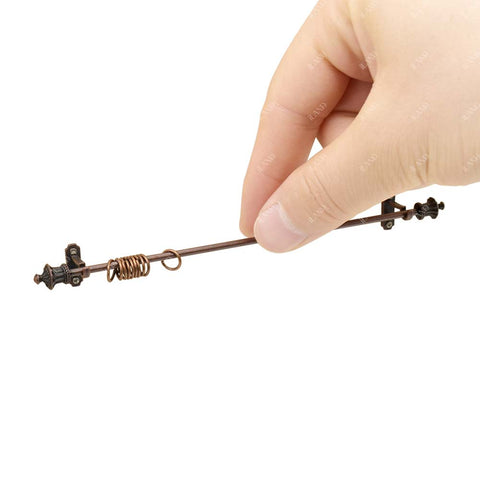 Dollhouse Mini Curtain Rods With Antique Crown Finial (Premium Bronze)