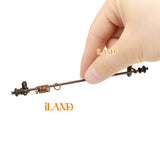 iLAND Dollhouse Mini Curtain Rods With Antique Crown Finial (Premium Bronze)